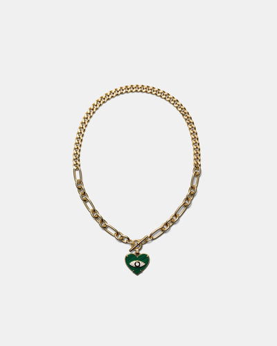 Emotional Heart Necklace - Malachite