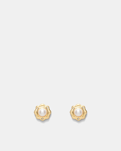 Just Perfect Pearl Stud Earrings - Gold