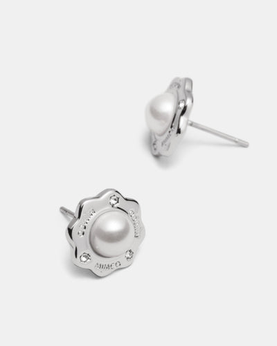 Just Perfect Pearl Stud Earrings - Silver