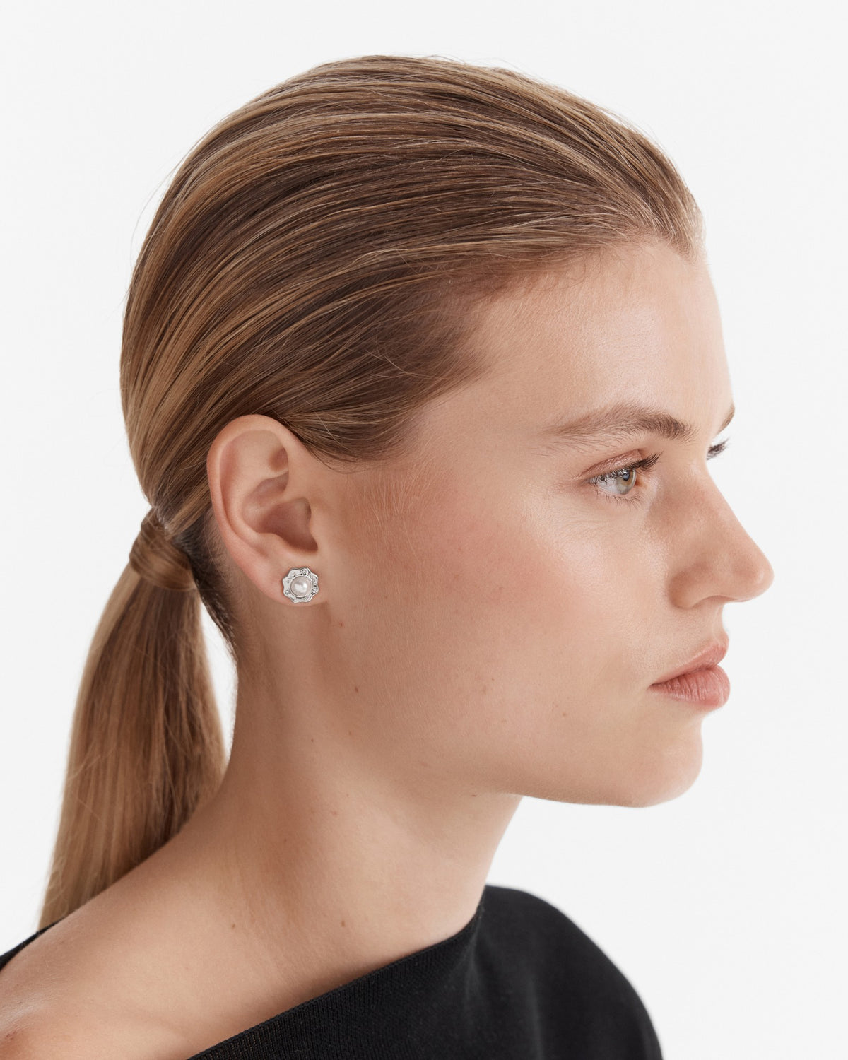 Just Perfect Pearl Stud Earrings - Silver