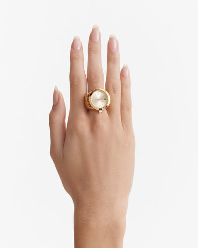 In Time Watch Ring - Gold