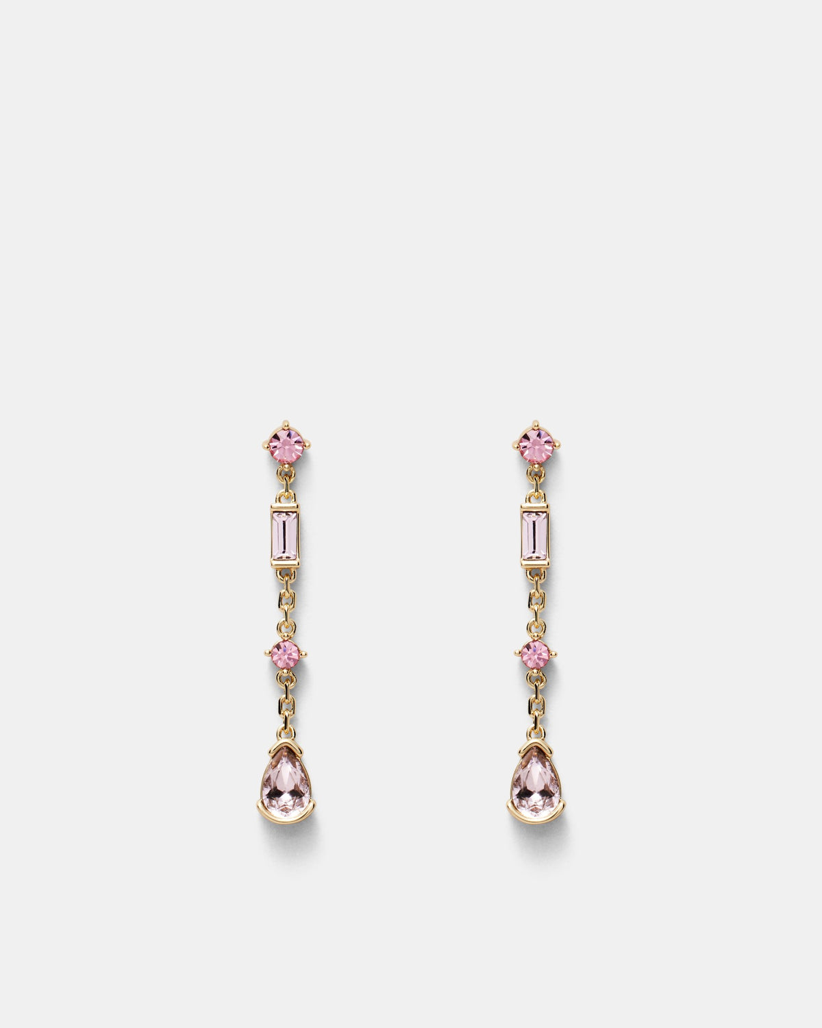 Temptation Chain Stud Earrings - Pink