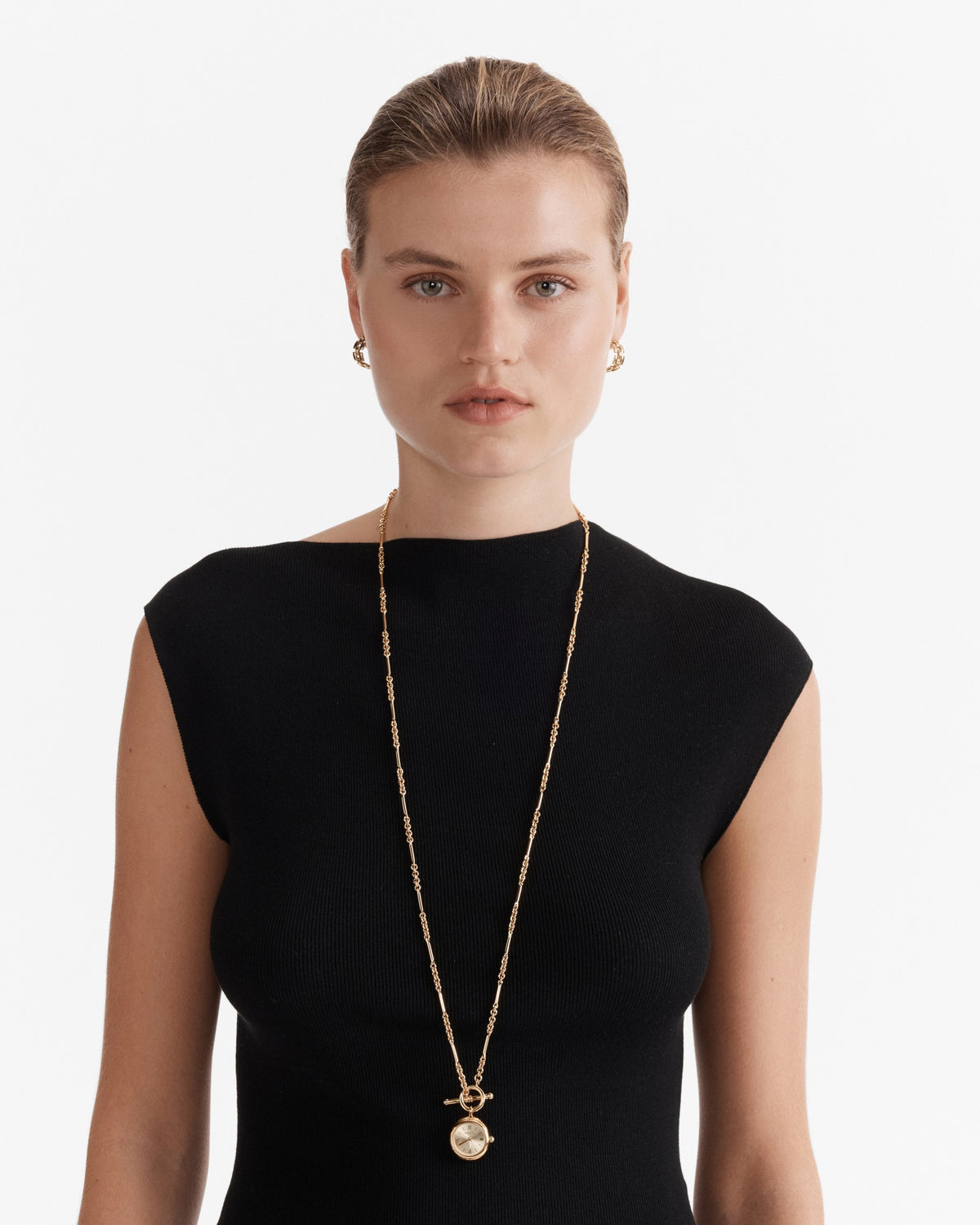 In Time Watch Necklace - Gold