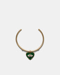 Emotional Heart Cuff Bracelet - Malachite
