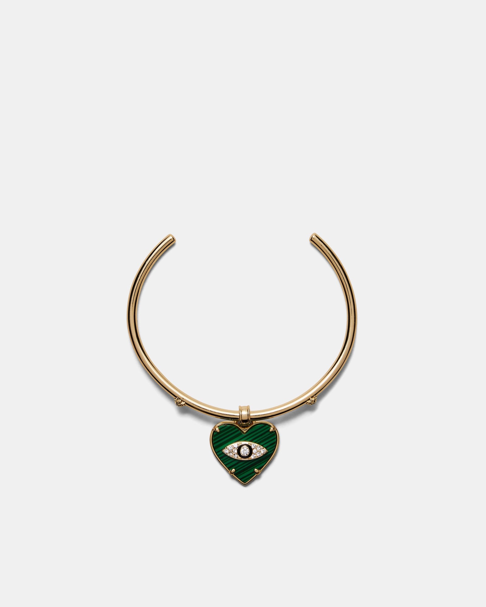 Emotional Heart Cuff Bracelet - Malachite
