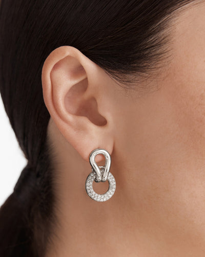 Lets Connect Hoop Earrings - Silver