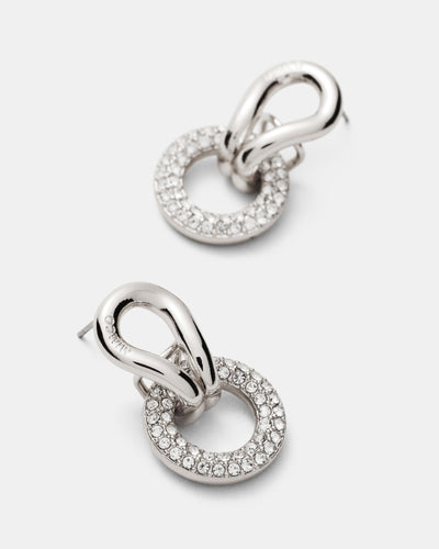 Lets Connect Hoop Earrings - Silver