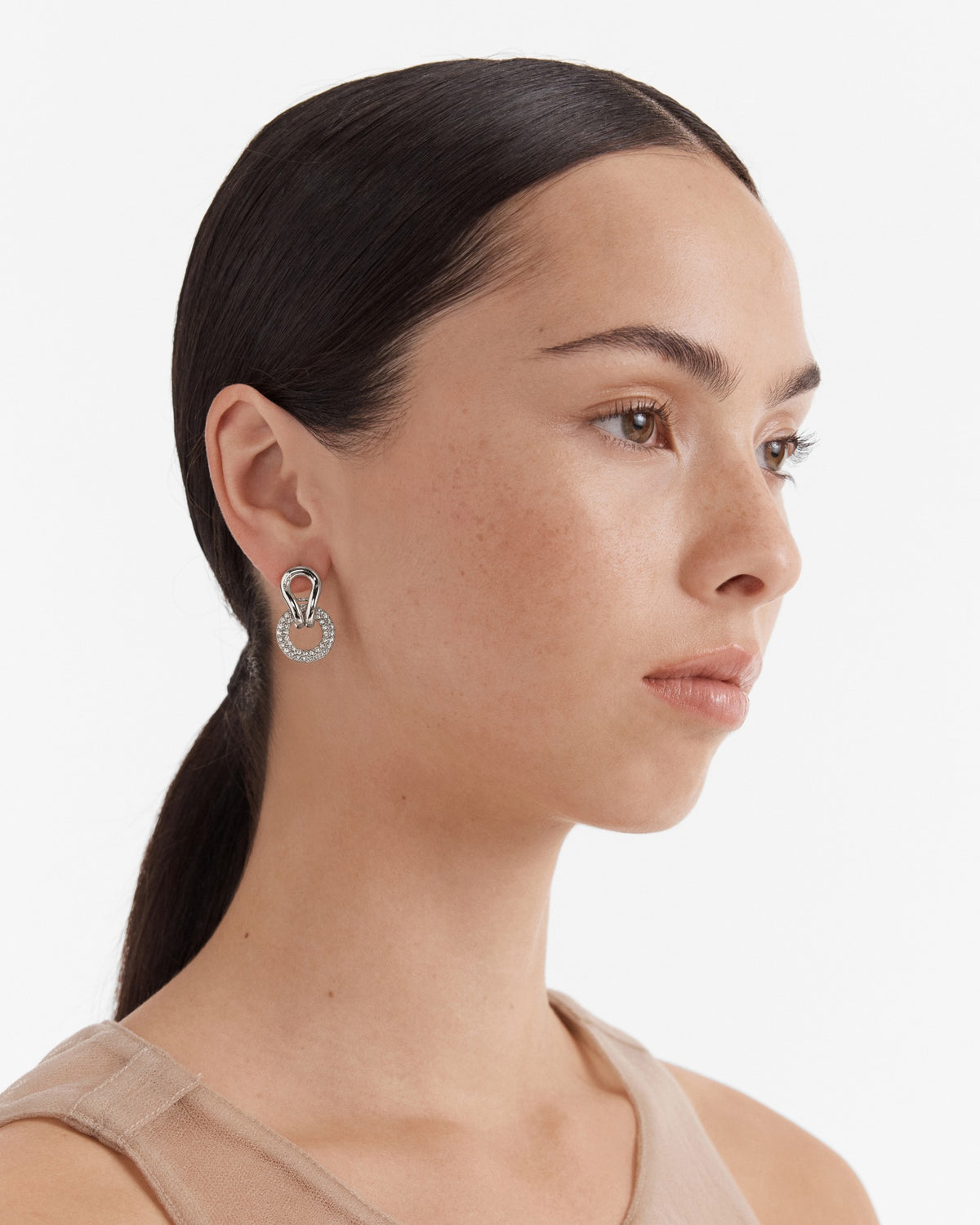Lets Connect Hoop Earrings - Silver