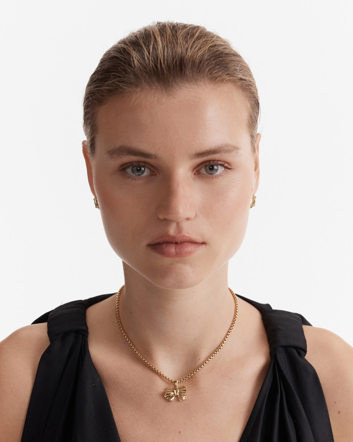 Girl Squad Bow Necklace - Gold