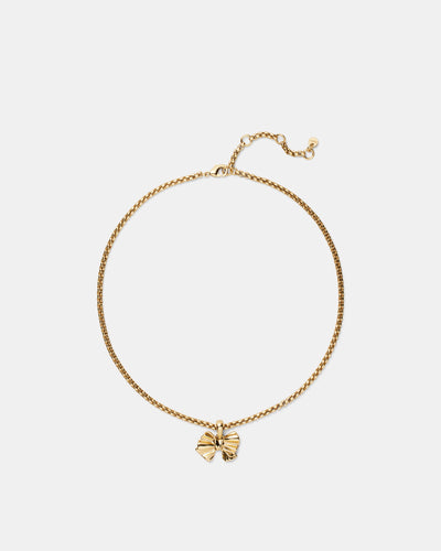 Girl Squad Bow Necklace - Gold