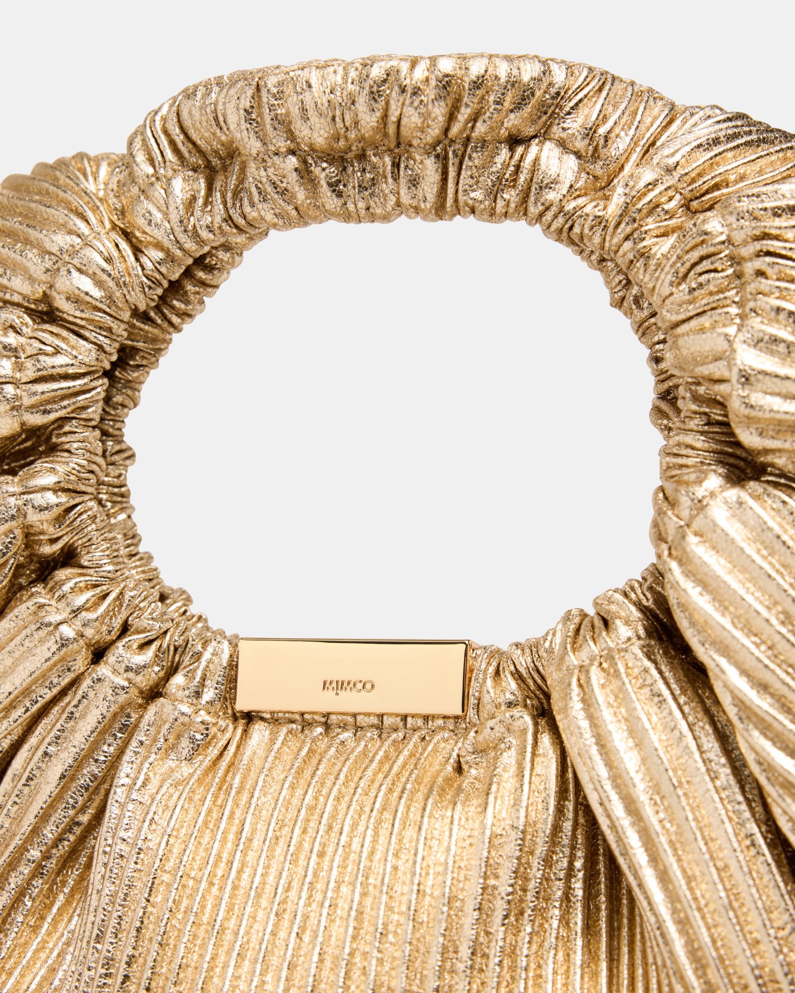Bianca Pleated Grab Bag - Light Gold