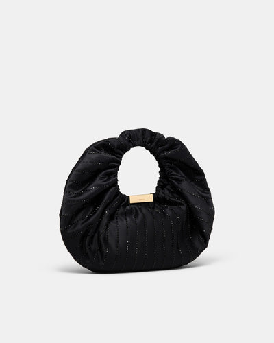 Bianca Rouched Grab Bag - Black