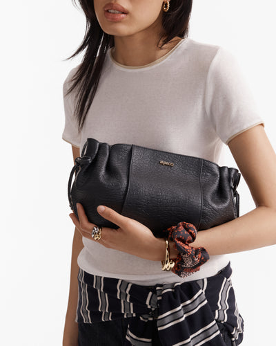 Fleur Tie Crossbody Bag - Black