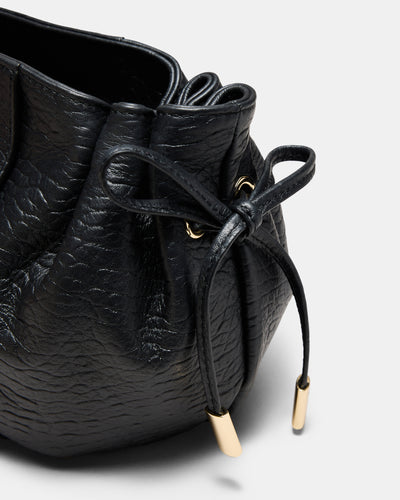 Fleur Tie Crossbody Bag - Black