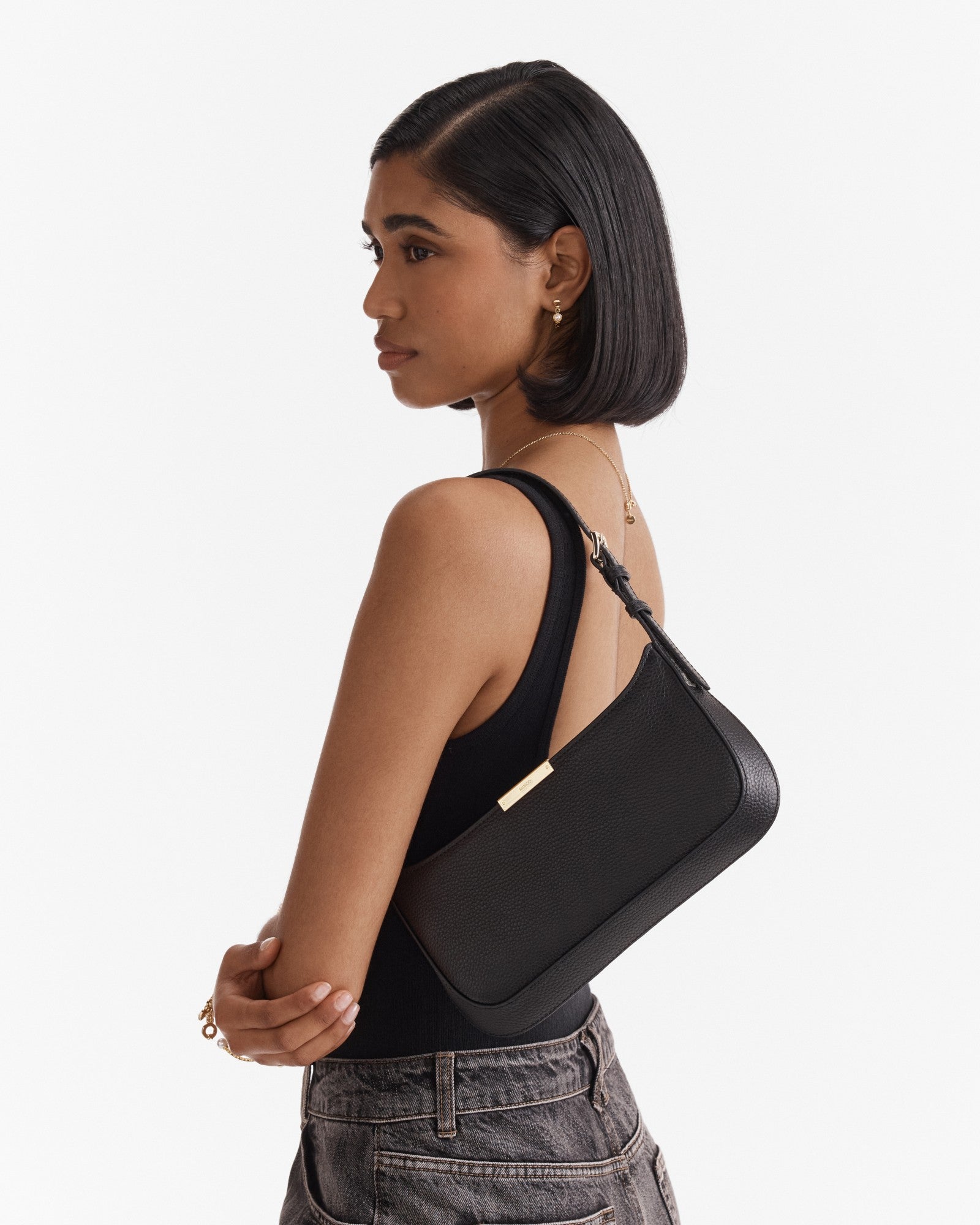 Cove Slim Shoulder Bag - Black