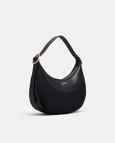 Elara Crescent Shoulder Bag - Black