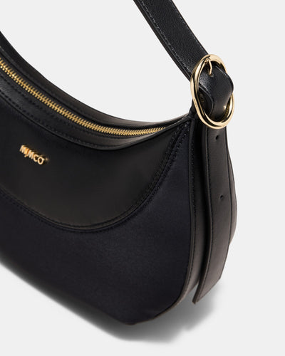 Elara Crescent Shoulder Bag - Black