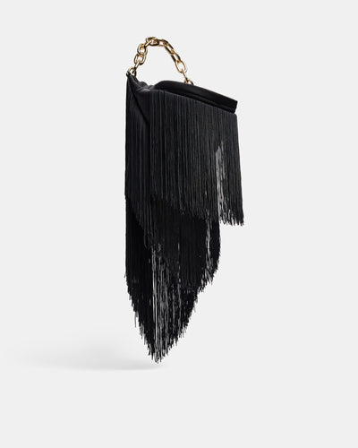 Rockbird Fringe Shoulder Bag - Black