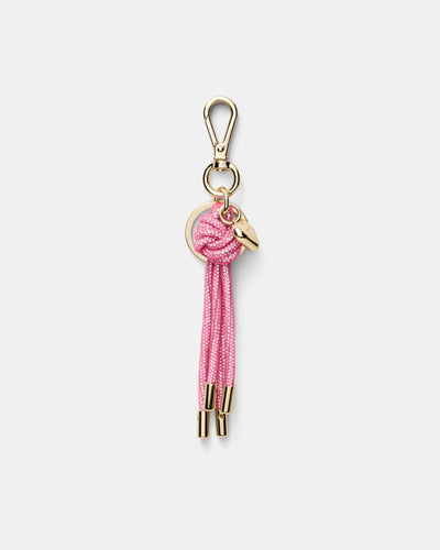 Sparkle Knot Bag Charm - Flamingo