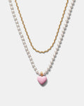 Heart Beat Necklace - Pink