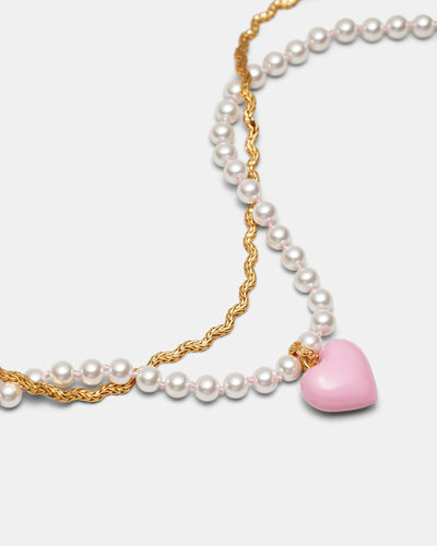 Heart Beat Necklace - Pink