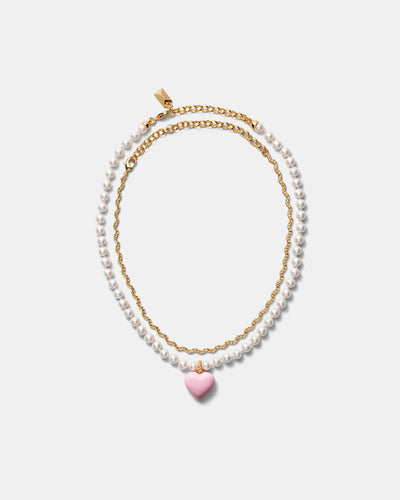 Heart Beat Necklace - Pink