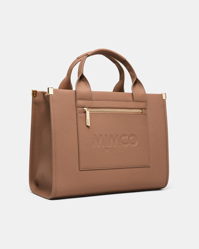 Patch Leather Tote Bag - Fawn