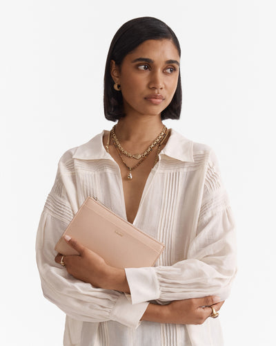 Yvette Gusset Pouch - Biscuit