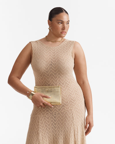 Yvette Gusset Pouch - Light Gold