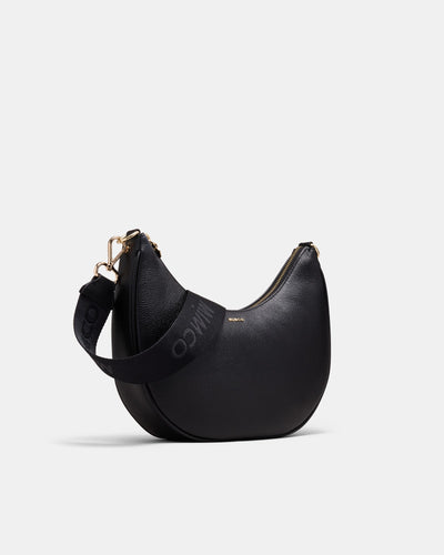 Classico Crescent Crossbody Bag - Black Light Gold