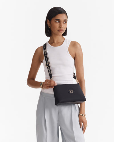 Bay Neoprene Crossbody Bag - Black Light Gold