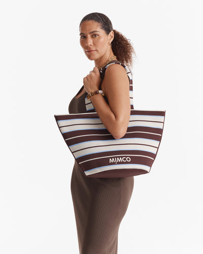 Blondie Basket Tote Bag - Blue Stripe