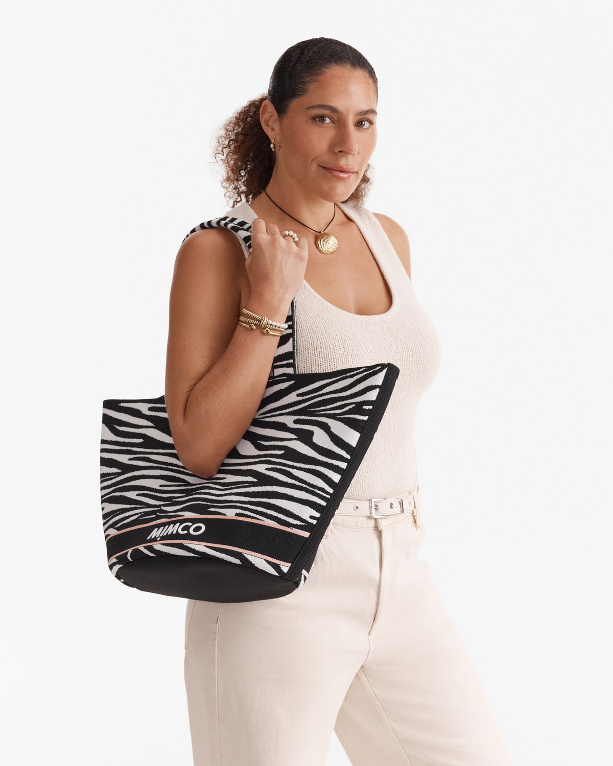 Blondie Basket Tote Bag - Zebra Print