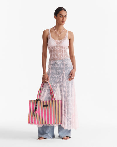 Lyra Tote Bag - Pink Stripe