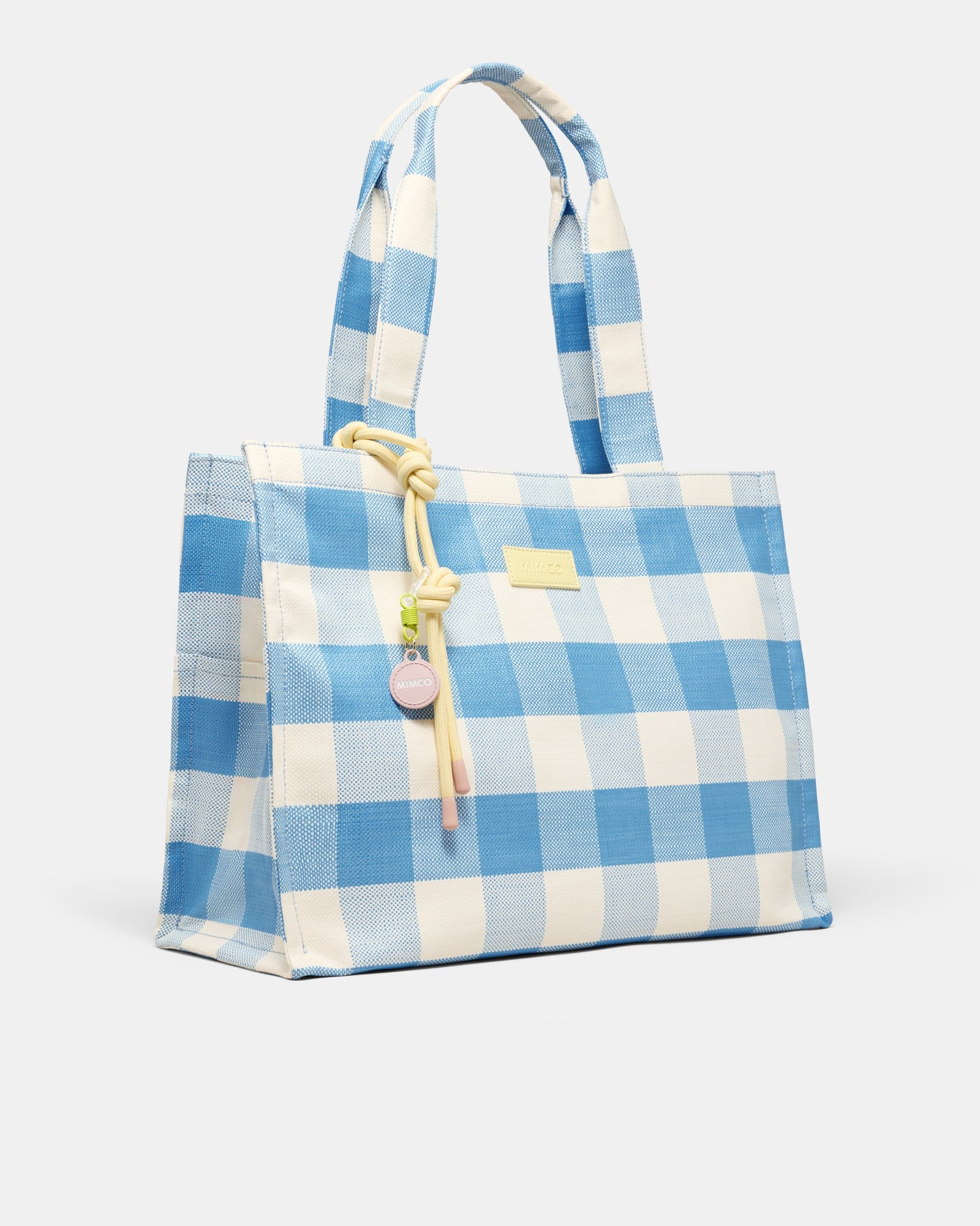 Lyra Tote Bag - Blue Check