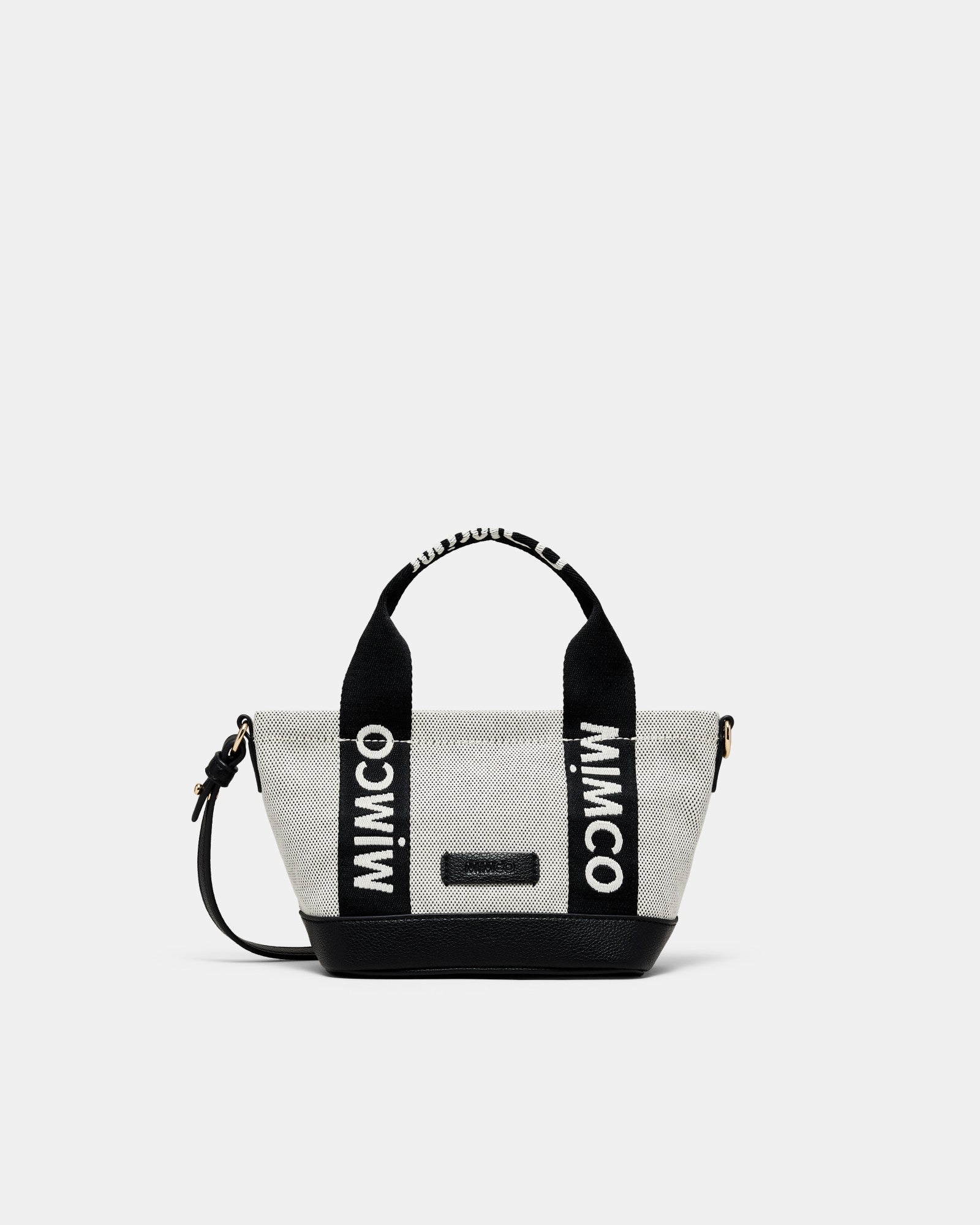 Mim Micro Tote Crossbody Bag - Black White