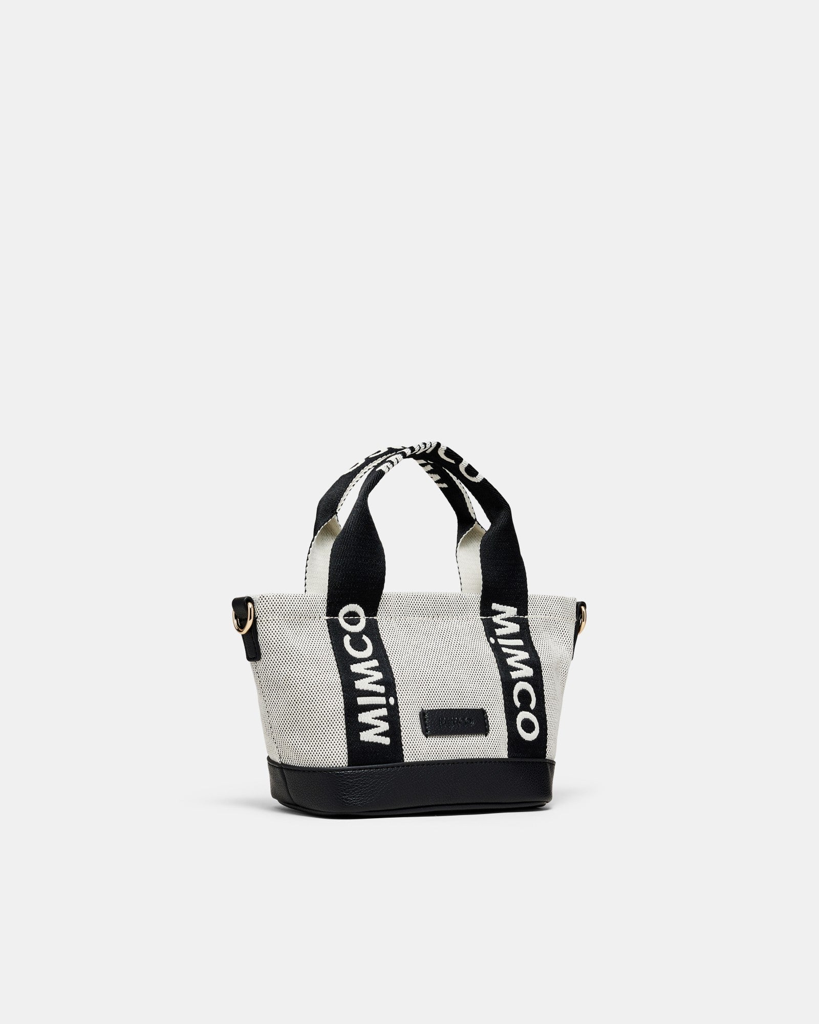 Mim Micro Tote Crossbody Bag - Black White