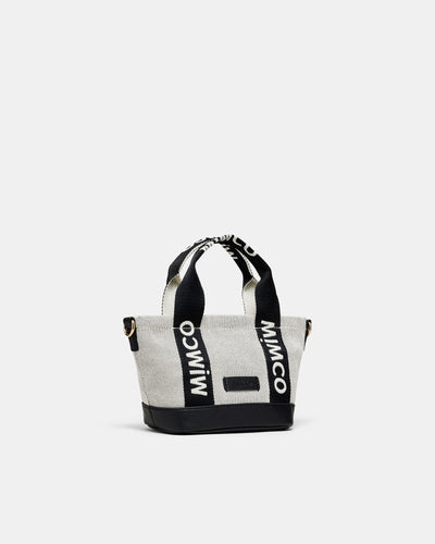 Mim Micro Tote Crossbody Bag - Black White