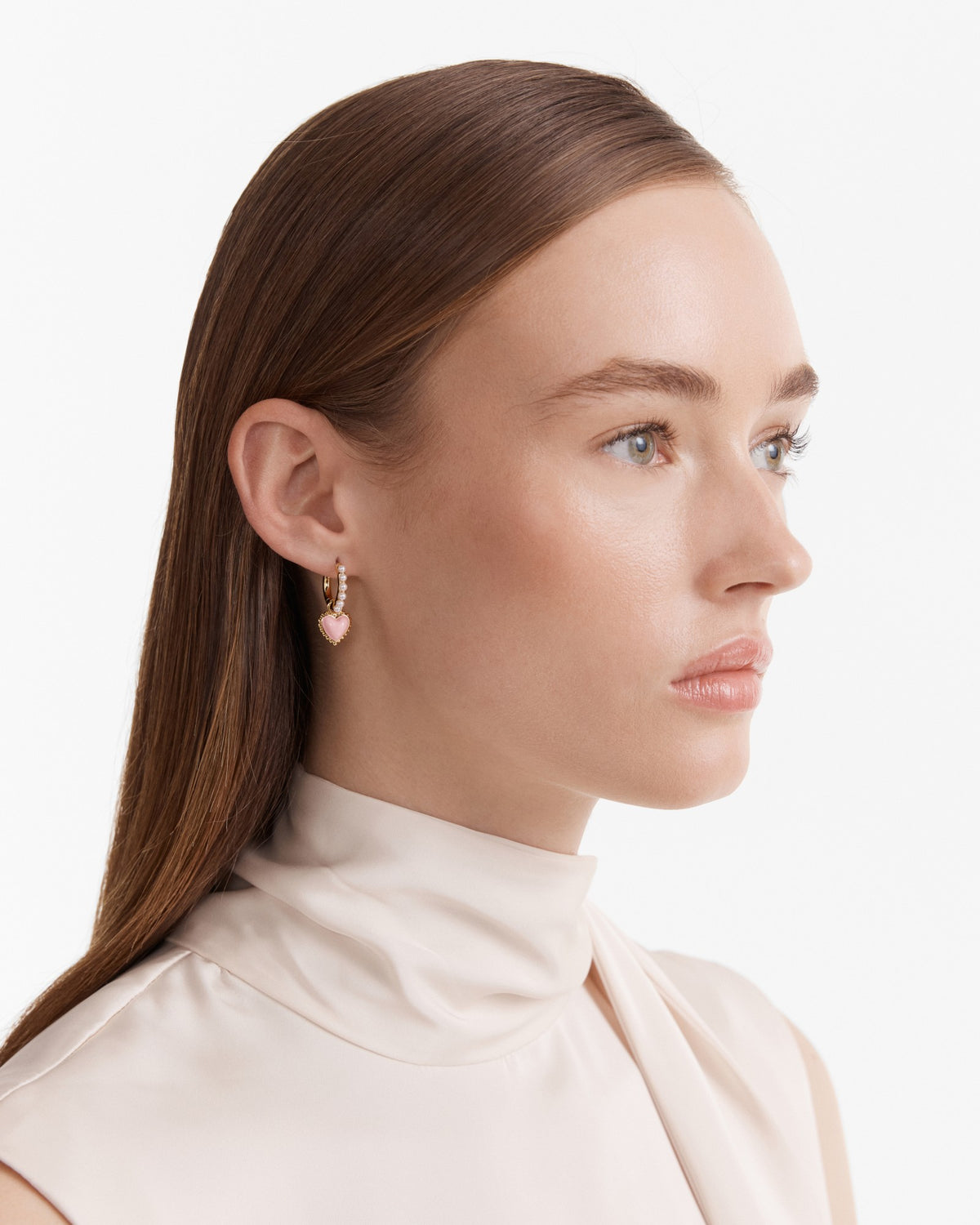 En Pointe Hoop Earrings - Pink