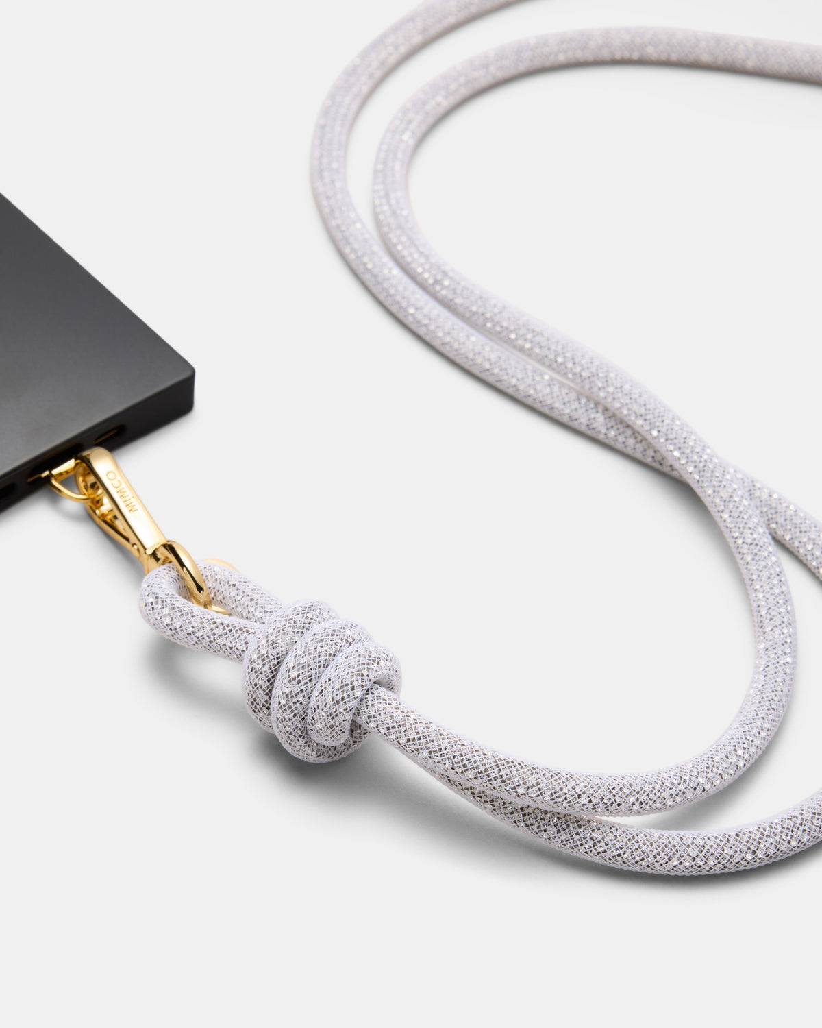 Sparkle Knot Phone Crossbody Strap - Silver