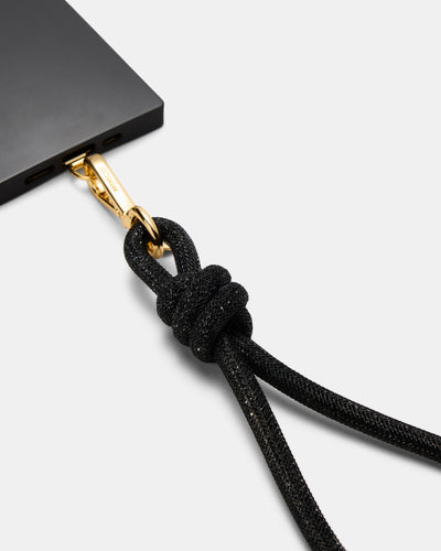 Sparkle Knot Phone Wrist Strap - Black