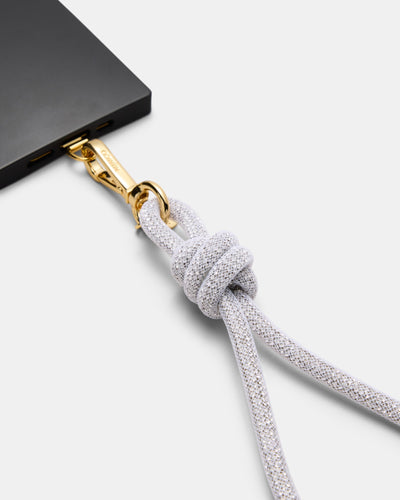 Sparkle Knot Phone Wrist Strap - Silver