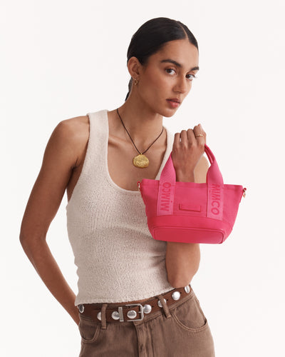 Mim Micro Tote Crossbody Bag - Flamingo