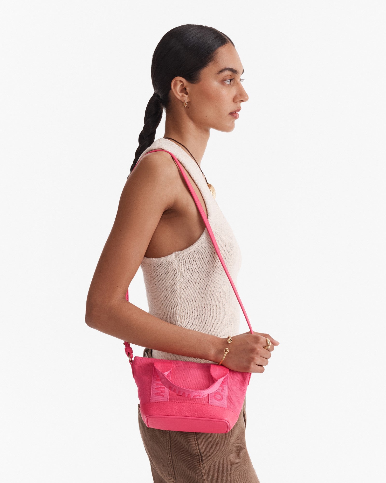Mim Micro Tote Crossbody Bag - Flamingo
