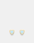 Lover Heart Stud Earrings - Sky Blue