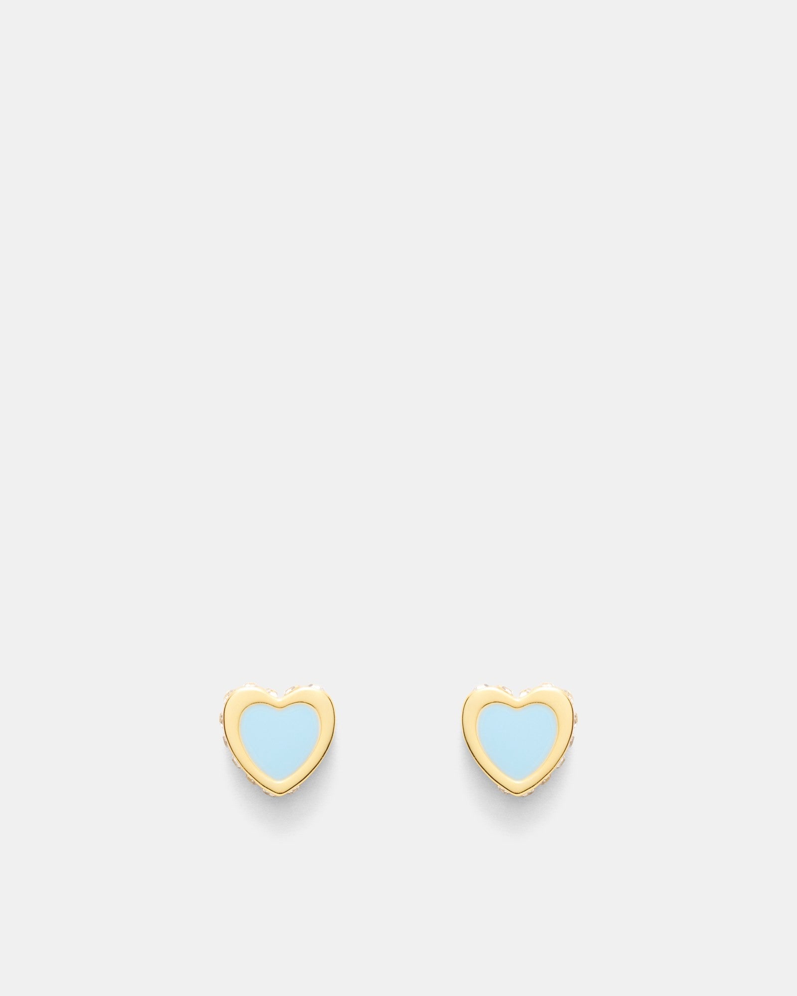 Lover Heart Stud Earrings - Sky Blue