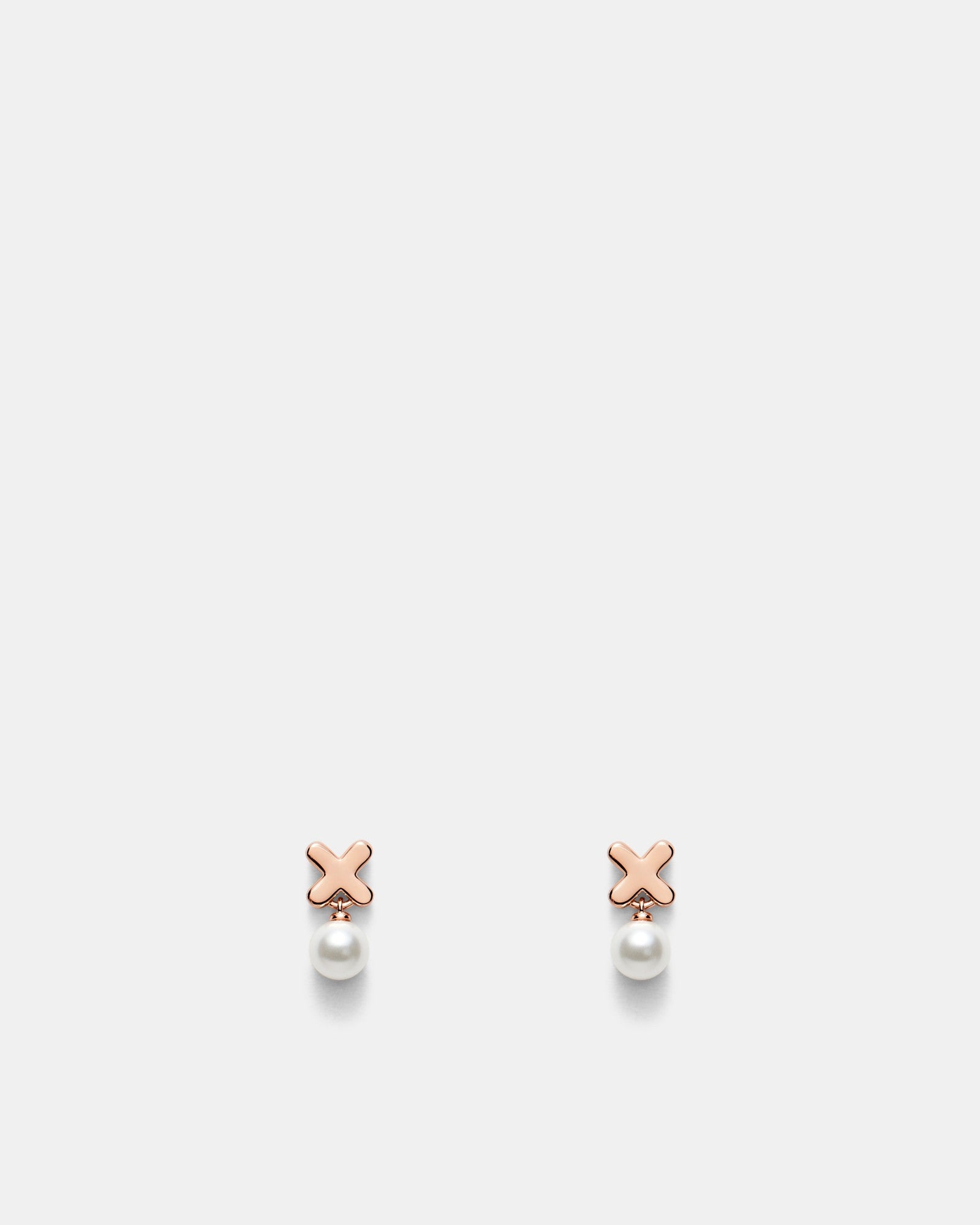 Essense Pearl Stud Earrings - Rose Gold