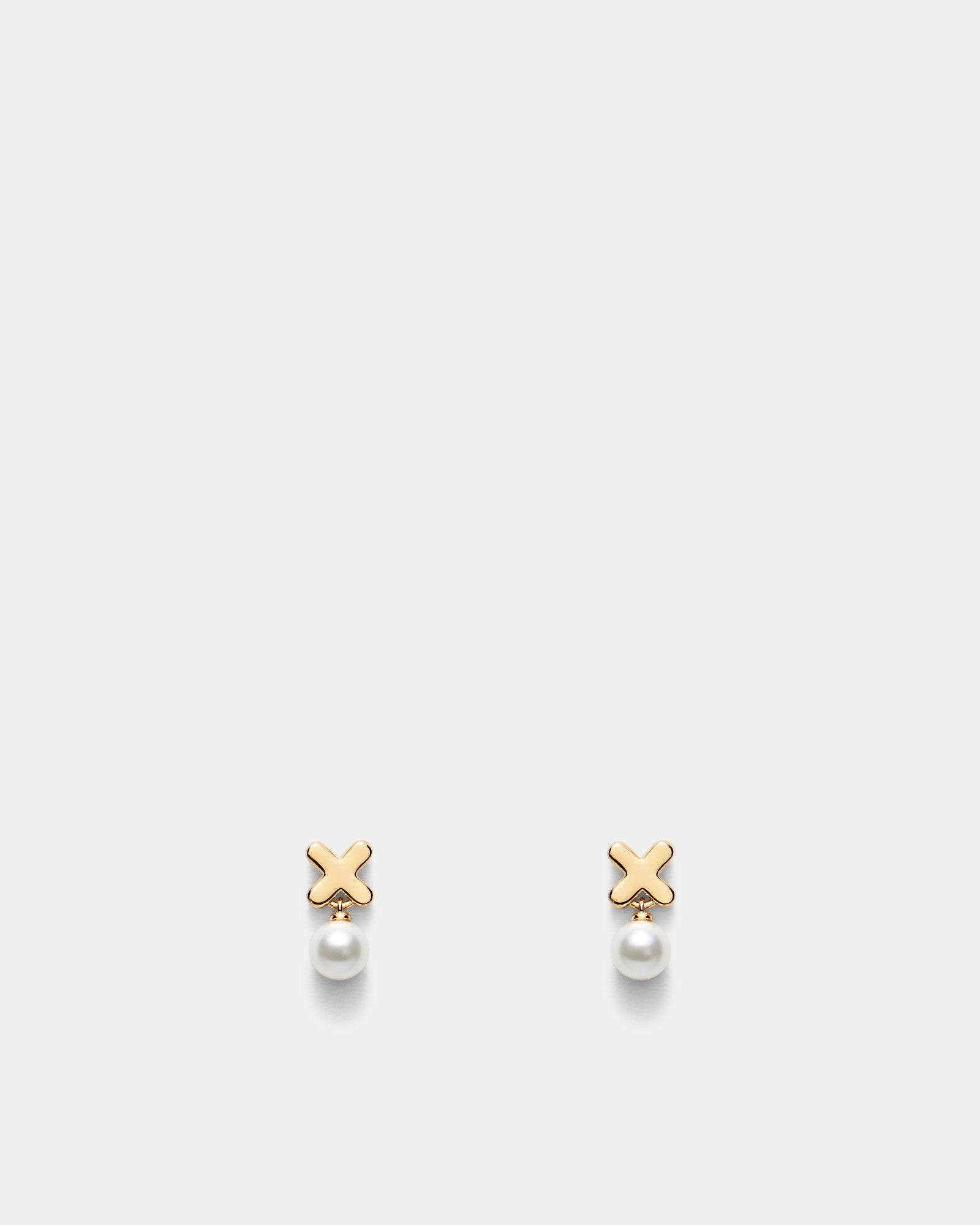 Essense Pearl Stud Earrings - Gold
