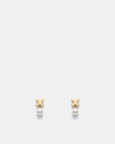 Essense Pearl Stud Earrings - Gold