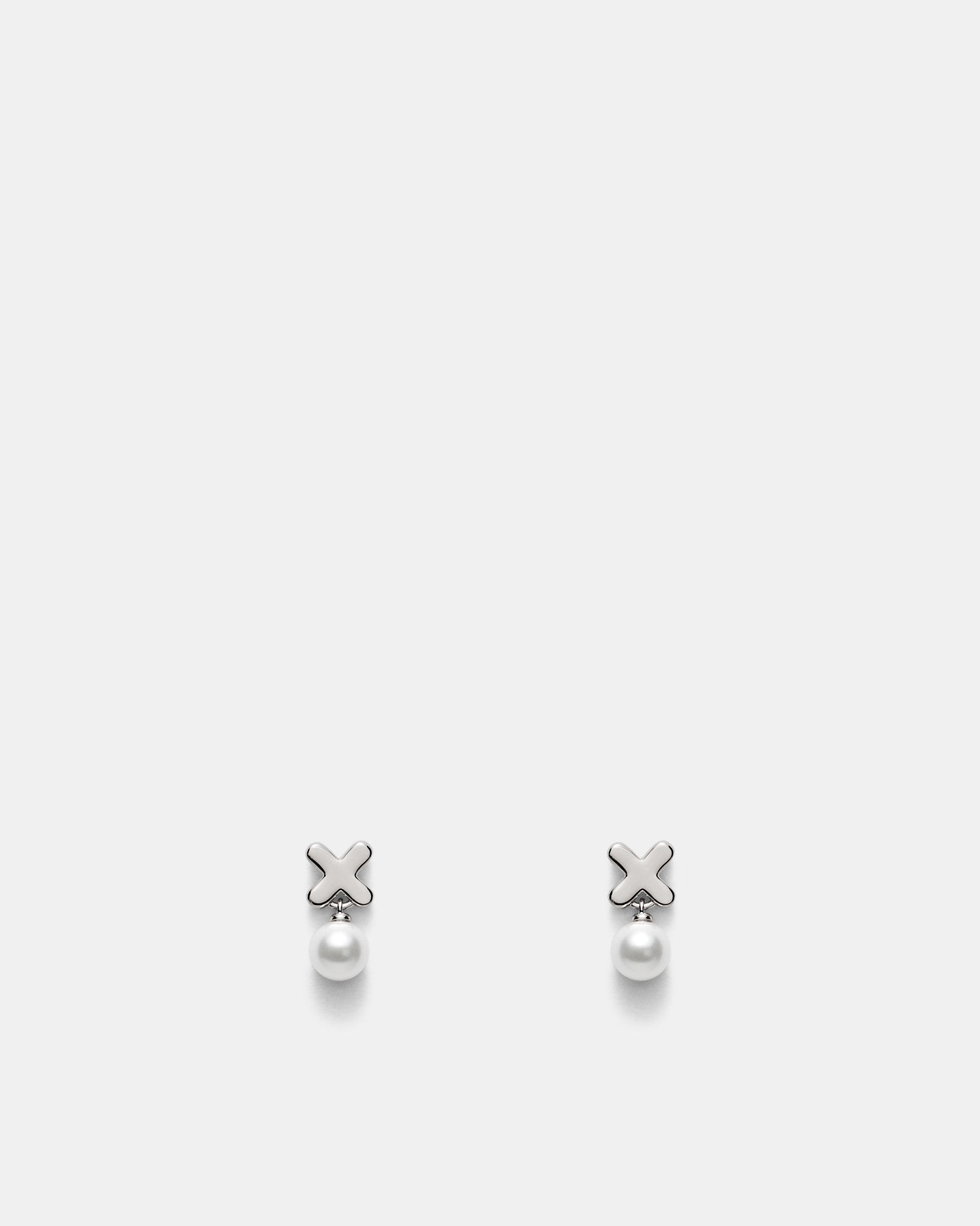 Essense Pearl Stud Earrings - Silver